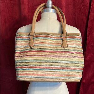 Multicolor Striped Tote Bag